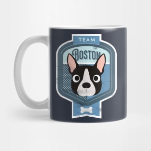 Team Boston - Distressed Boston Terrier Beer Label Design Mug